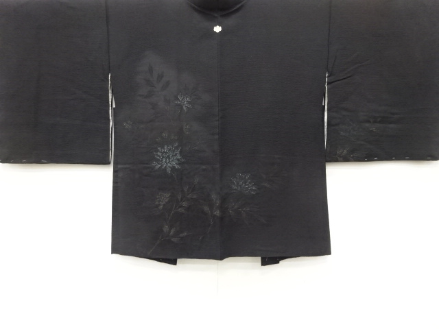 JAPANESE ANTIQUE HAORI / TAISHO ROMAN STYLE / URUSHI / WOVEN FLORAL PLANTS